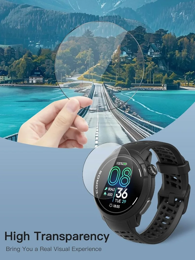 5PCS Screen Protector for Coros Pace Pro Smart Watch HD Clear Tempered Glass Anti-Scratch Protective Film