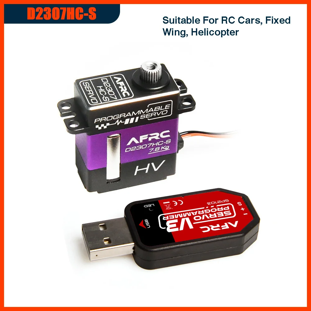 AFRC 20g HV Programmable Micro Servo Titanium gear 7.8kg Torque Coreless motor For Fixed Wing Helicopter RC Accessories