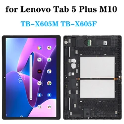 프레임이 있는 LCD 디스플레이 터치 스크린 디지타이저 어셈블리, 레노버 탭 5 플러스 탭 M10 TB-X605F TB-X605L x605M 용 정품