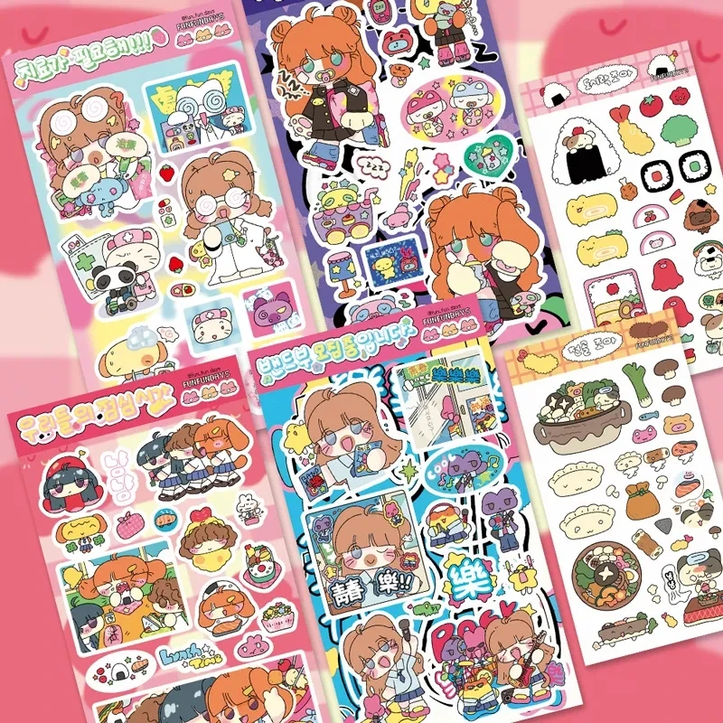 ins korean cute girl sticker sushi bento food sticker diy handbook material phone case decorative sticker