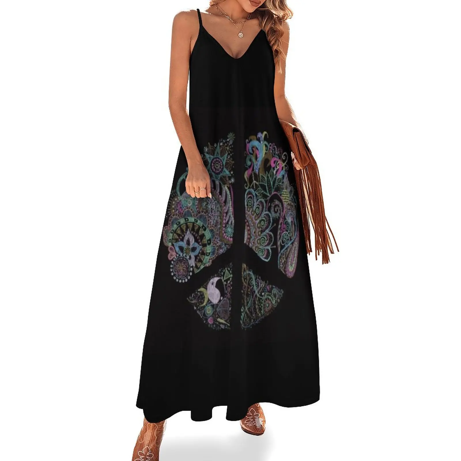 

Hippie Sleeveless Long Dress bandage dress clothing women summer 2025 Dress