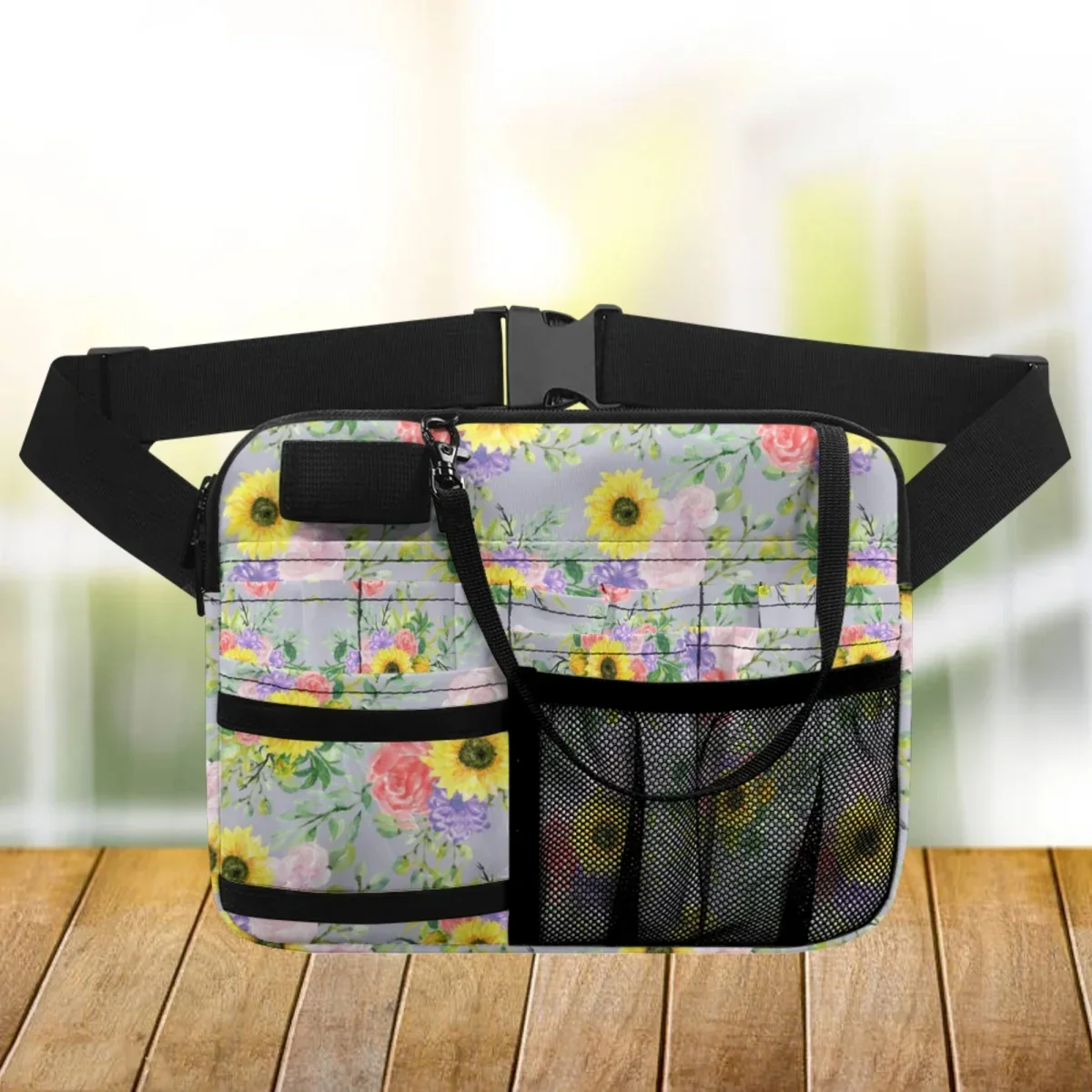 Vintage Sunflower Oil Painting Nurses Fanny Pack Durable Nurse Belt Organizer Casual  Portable Waist Pouch Case Tool Bags Gift