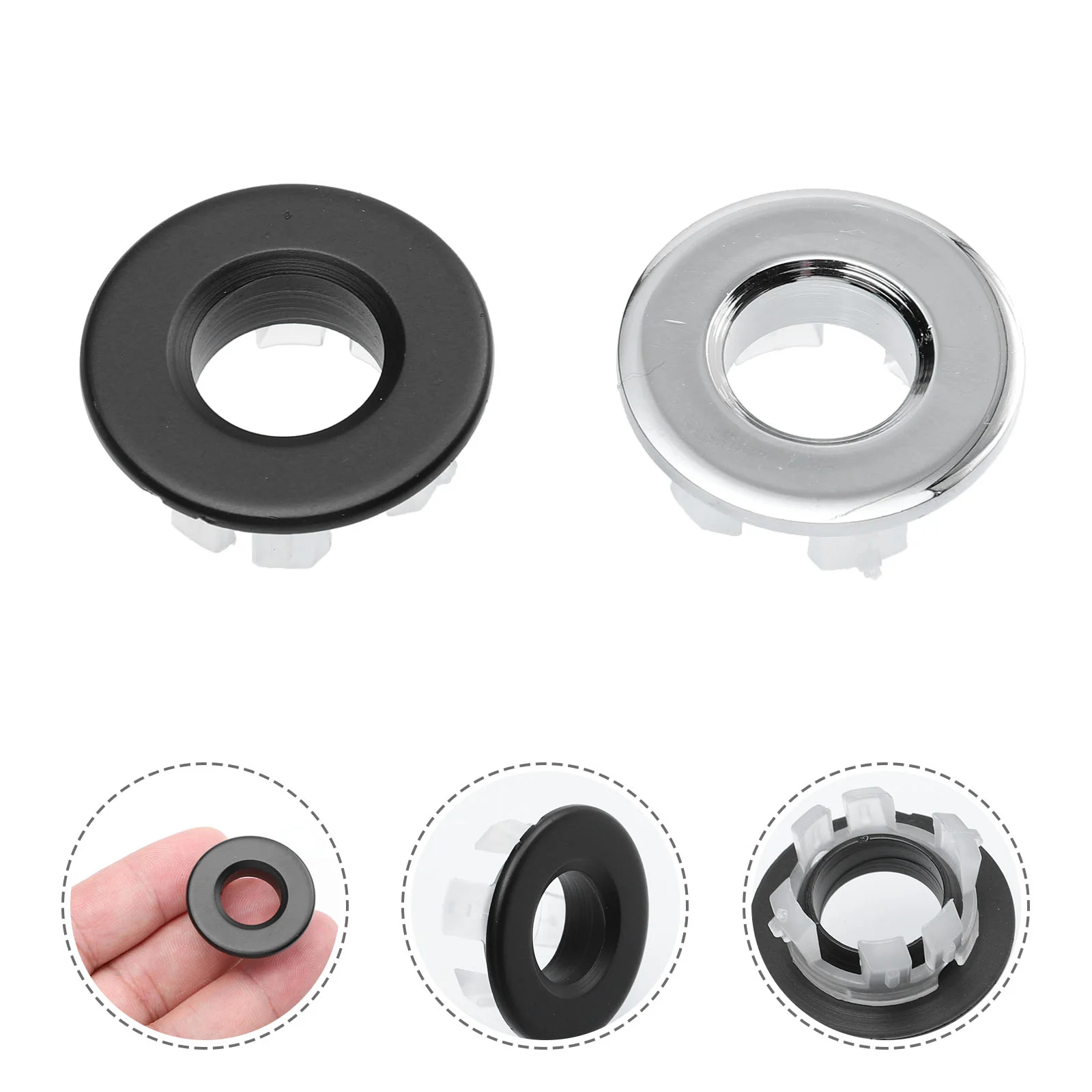 

4 Pcs Overflow Hole Decorative Cover Sink Accessory Basin Wash Ring Bath Bathroom Copper Plastic Replacement