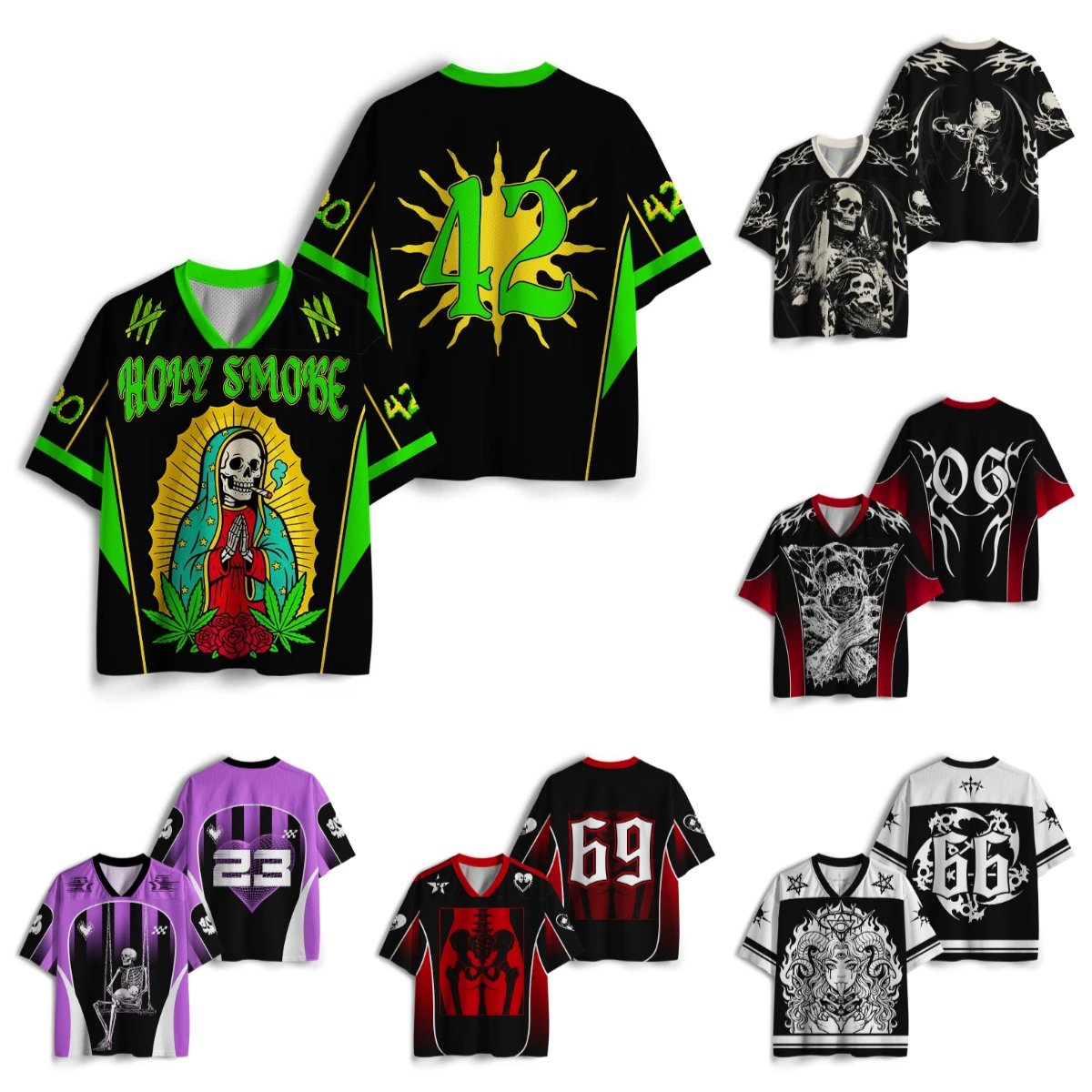 Men's and Women's American Retro Skull Graffiti Jerseys,Children's Adult Family Multi Style Dark Figure 3D Printed Short Sleeved