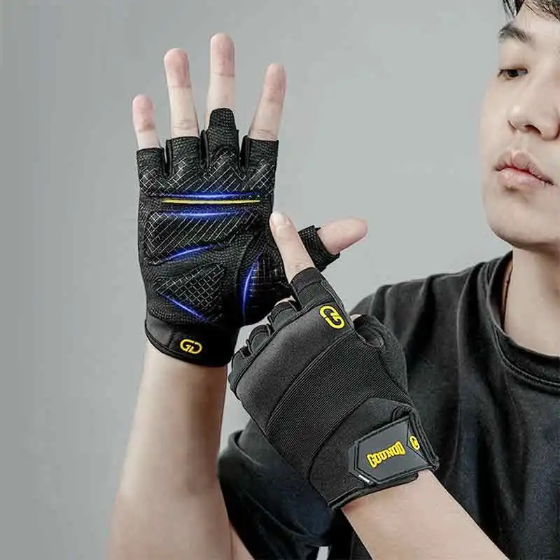 남성과 여성을 위한 1쌍 운동 장갑, 훈련, 사이클링, 피트니스, 운동을 위한 전체 손바닥 보호 역도 체육관 장갑