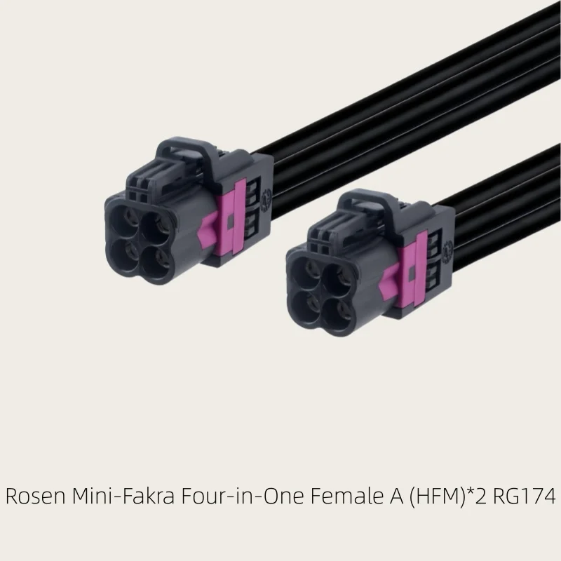 Rosen Mini Fakra Four-in-One HFM Female Type a to FAKRA SMA Male And Female RG174 RF Extension Cable