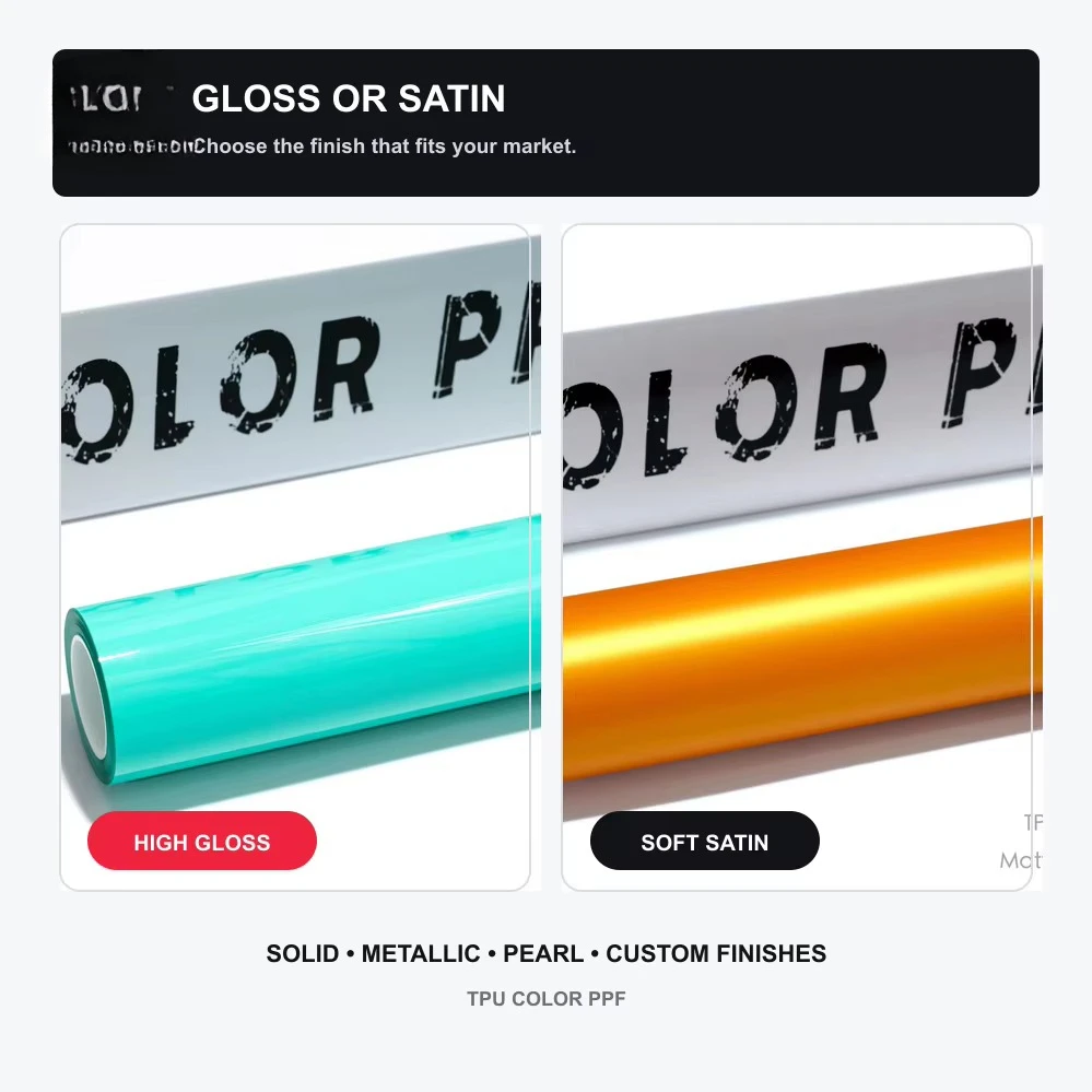 Gloss Aqua Turquoise TPU Color Change PPF Car Paint Protection Film Dry or Wet Application OEM ODM