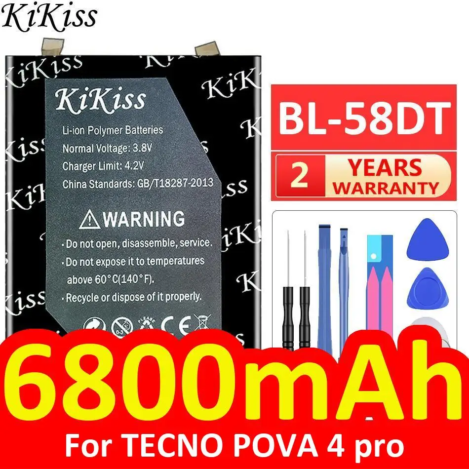 BL-58DT Reliable Replacement For Tecno Pova 4 Pro 6800mAh Mobile Phone Battery