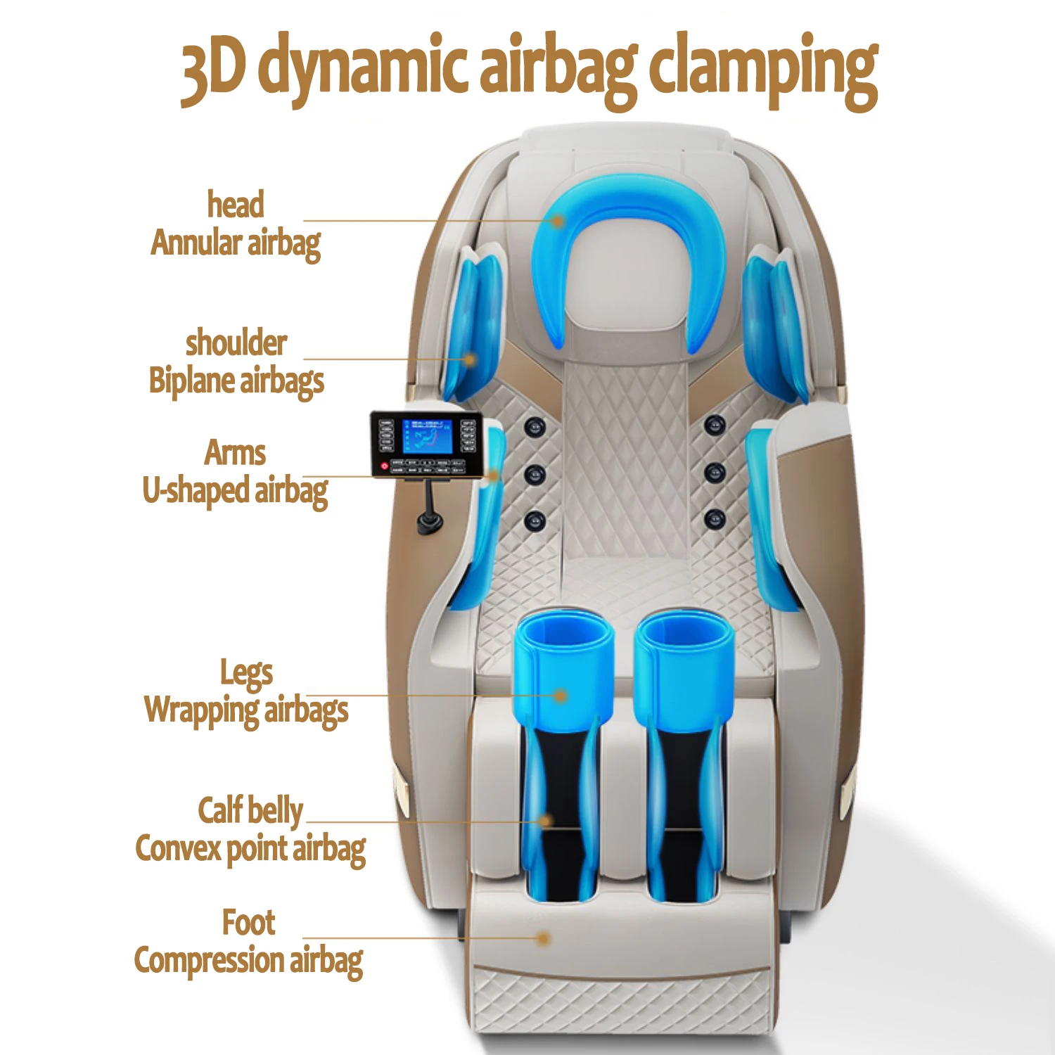 Luxury electric massage chair full body Automatic Home Full Body Airbags Heating Bluetooth Music 4d massage chair zero gravity