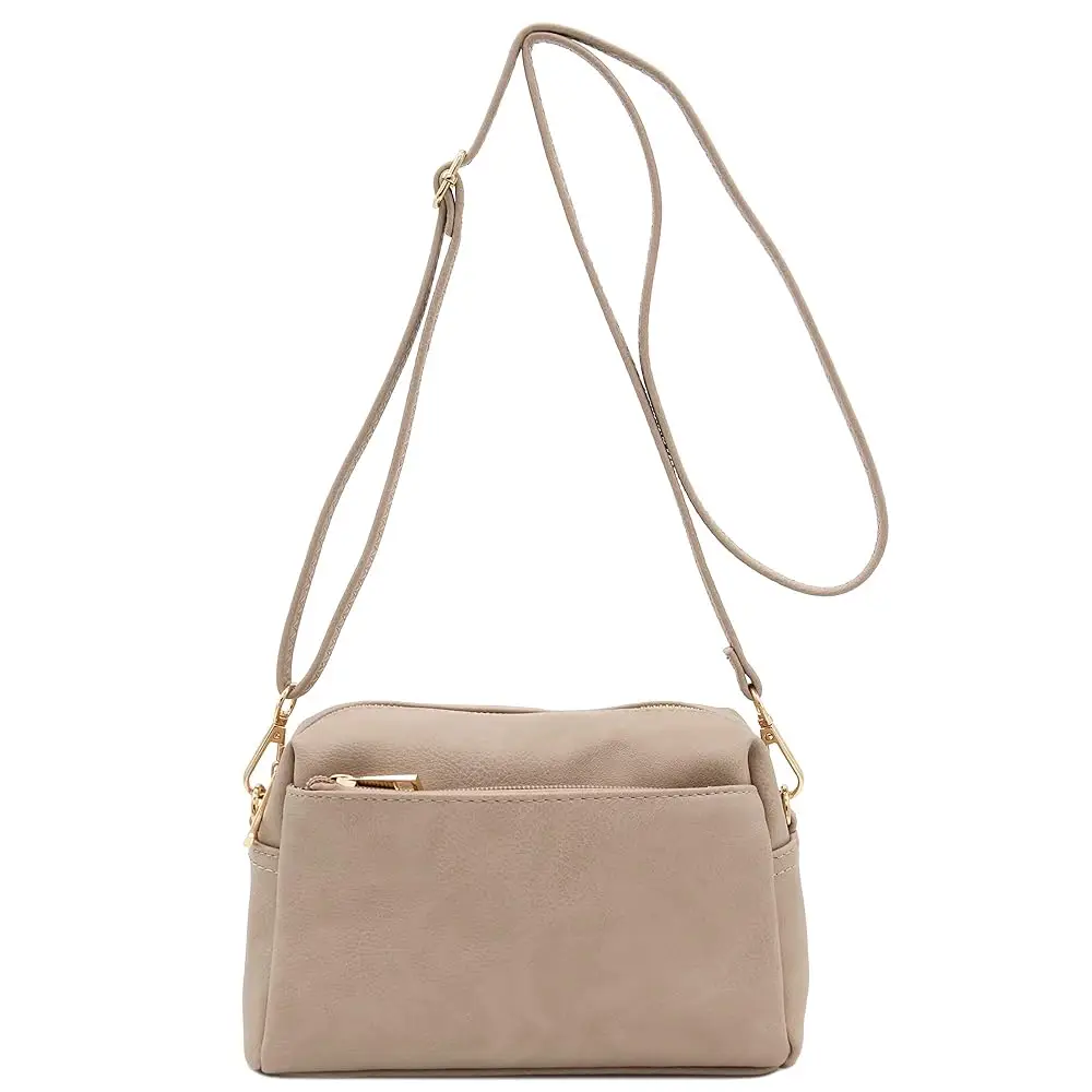 Triple Zip Small Crossbody Bag
