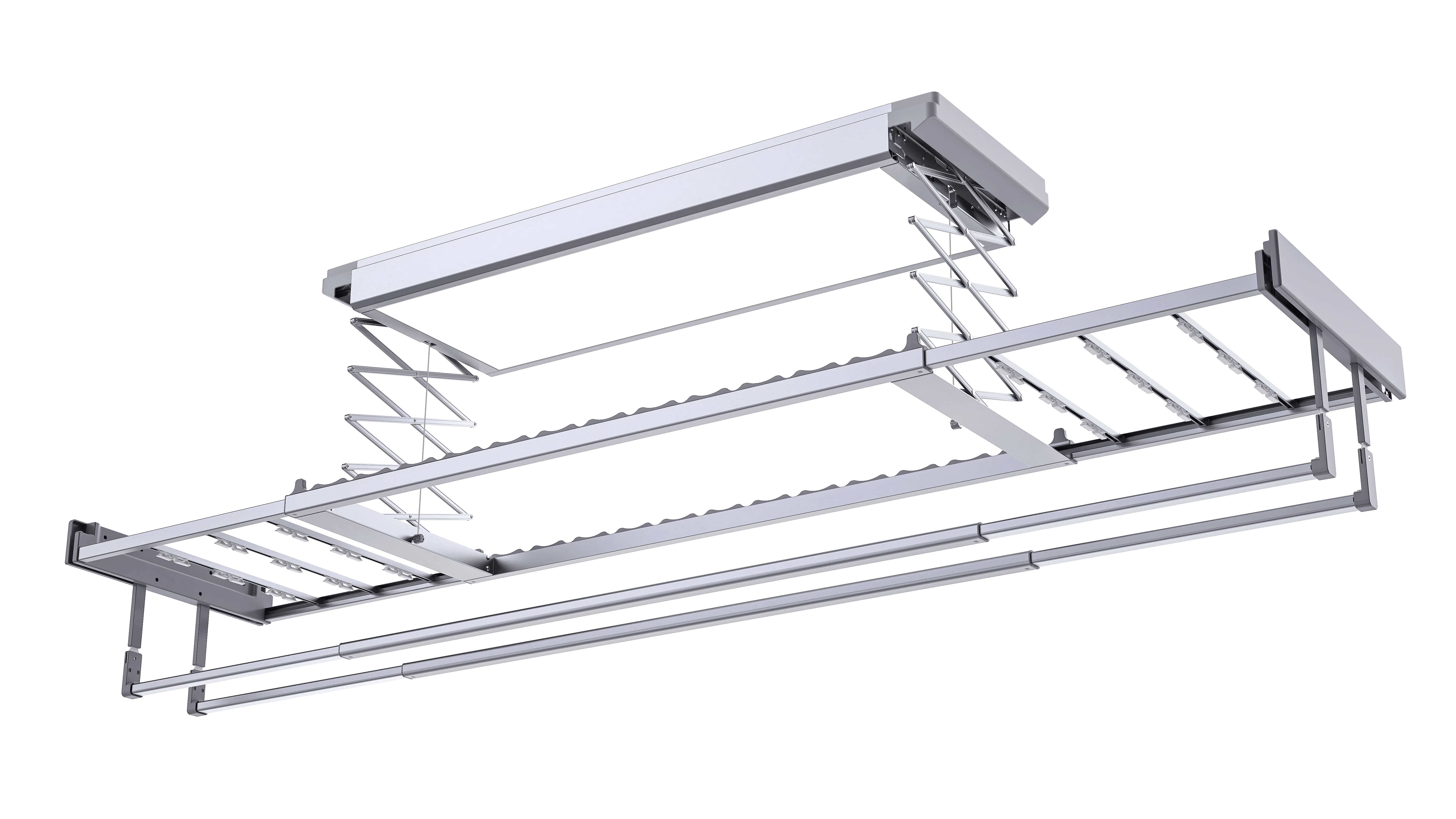 Electric Clothes Drying Rack Concealed Ultra-Thin Automatic Lifting Ceiling Clothes Airer LED Lighting for Bathroom Indoor Use