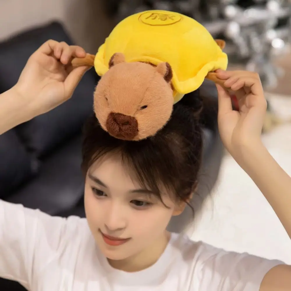 

Пушистая плюшевая подушка в виде черепахи-капибары, мягкая коллекция, плюшевая игрушка в виде капибары, мультяшная 28 см, кукла-черепаха, подарок для детей