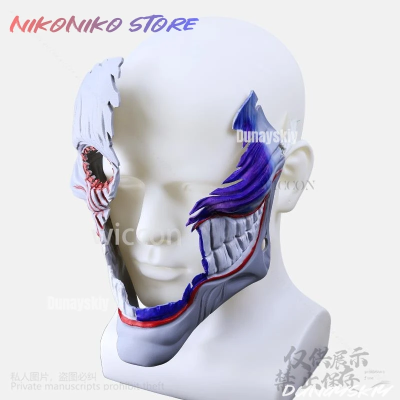 أنيمي Dandadan Aira Shiratori تأثيري ثلاثية الأبعاد قناع نصف أقنعة الوجه خوذة الإرهاب الرعب هالوين الدعامة كوس