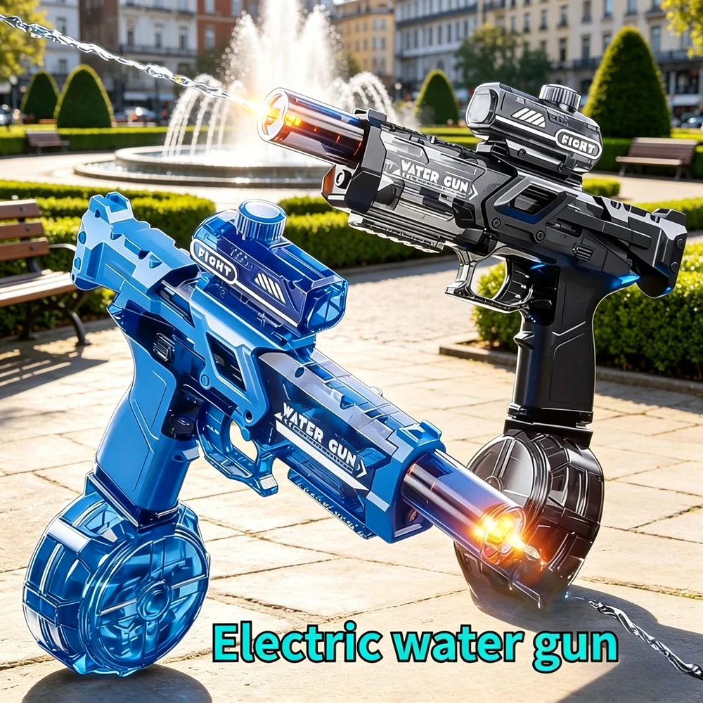 

Electric Water Gun with Cool Flame Light Effect, Perfect Summer Outdoor Beach Water Fight Shooting Toy for Children and Adults