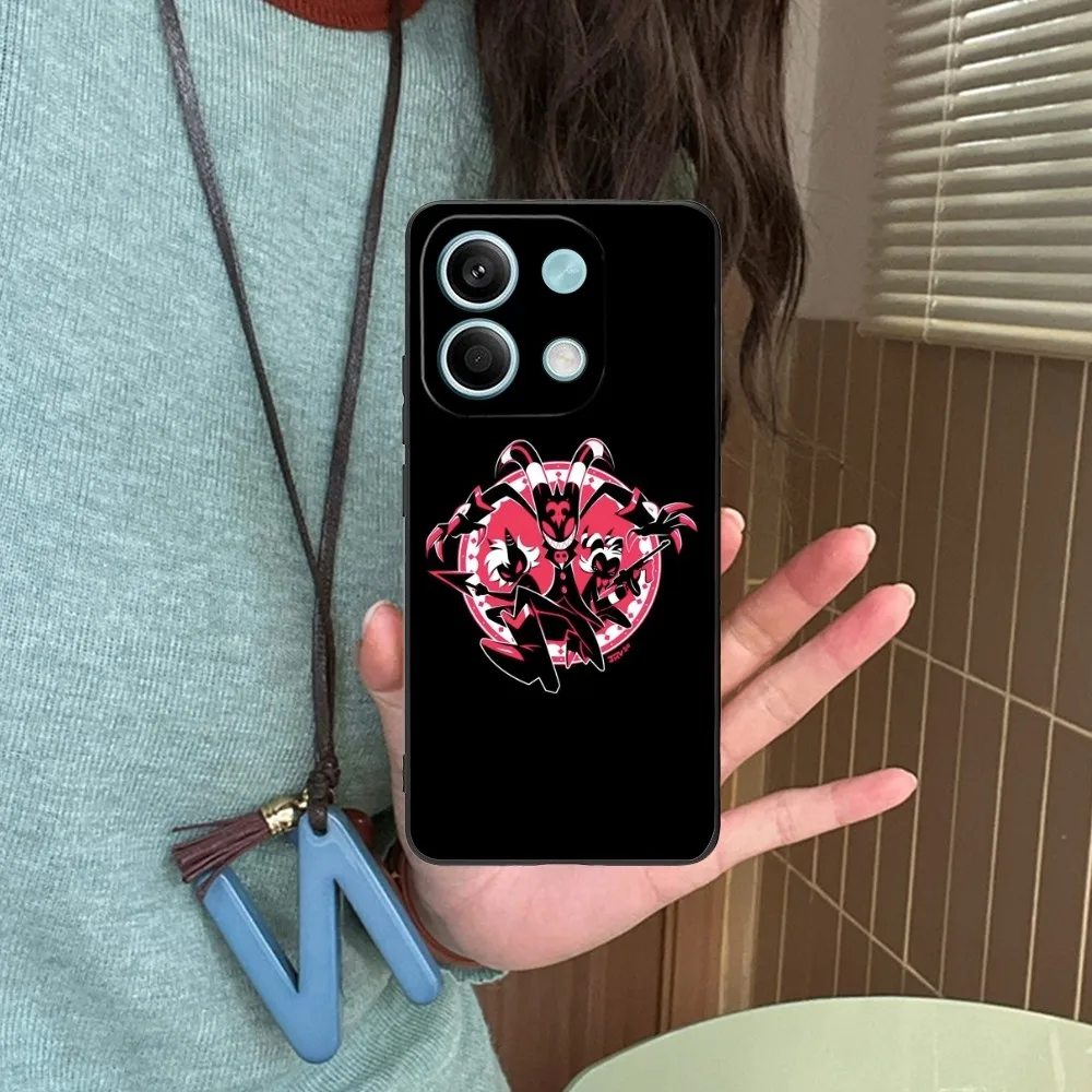 H-Helluva Boss حافظة هاتف محمول لهاتف Xiaomi Redmi Note 13 12 11 10 9 POCO F4 F5 M5 X5 Pro Plus 5G غطاء هاتف أسود Funda