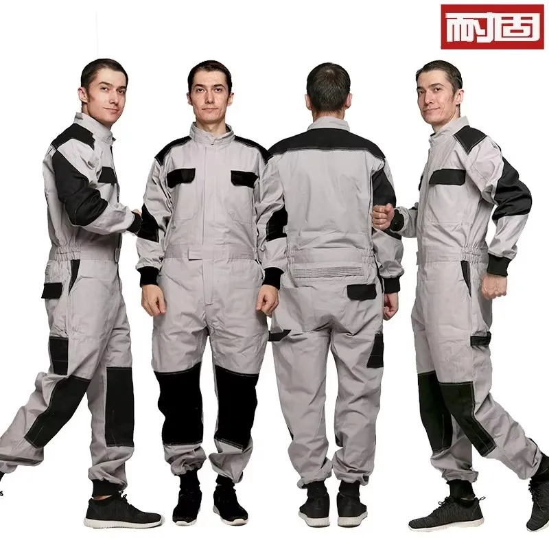 

Solid-resistant conjoined work suit men's labor cotton long sleeve tight mouth dust-proof machine repair wear-resistant auto