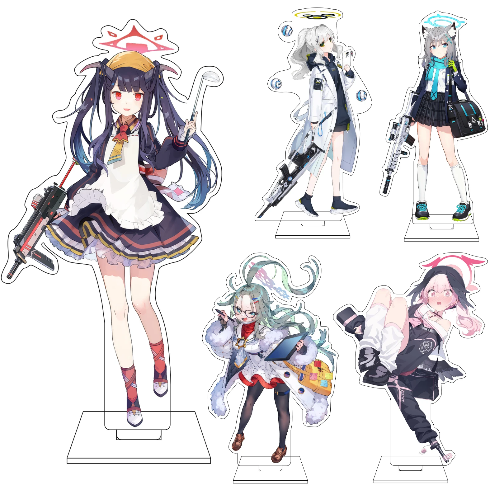 16CM Anime Blue Archive Cosplay Acryl-Figur Ständer Takanashi Hoshino Sunaookami Shiroko Okusora Ayane Ornamente Geschenke