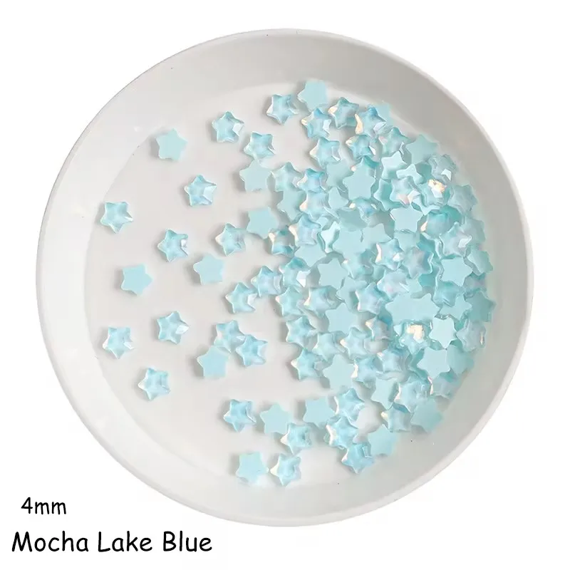100PCS Cute Mini Mocha Color Star 4MM Flat Back Glass Crystal Nail Art Rhinestone DIY Manicure Decoration Stone