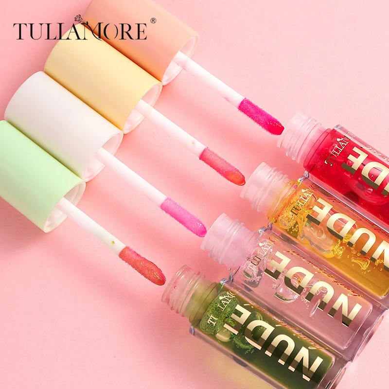 4-Pack Fruit Temperature-Changing Lip Oil, Moisturizing, Hydrating, Repairing Lip Skin, Color-Changing Lip Balm, Long-Lasting Moisturizing, Brightening Lip Color, Suitable for Both Men and Women