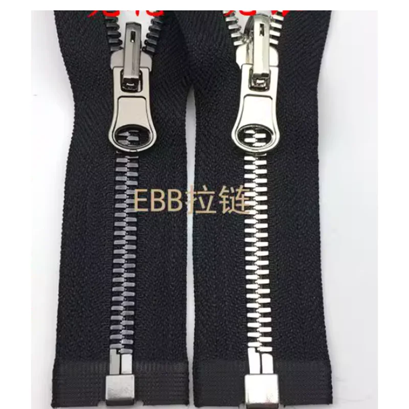 5# gun black white silver double reversible sliders double open ends rotating black zipper for down jacket sewing diy repair2270