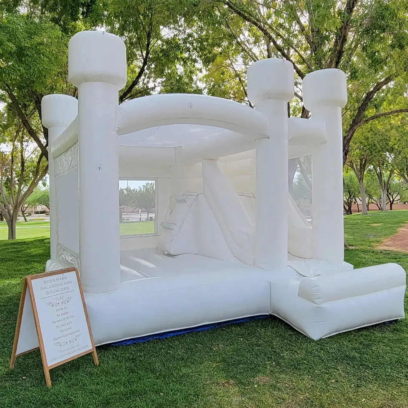 with Blower for Birthday Wedding Party White Inflatable Bounce House Inflatable Castle