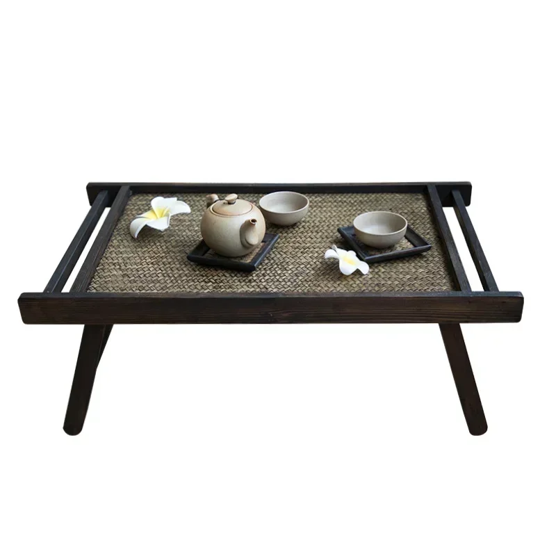 High Quality Type Household Folding Low Table Bay Window Small Tatami Rice Retro Ground Solid Wood Tea Table