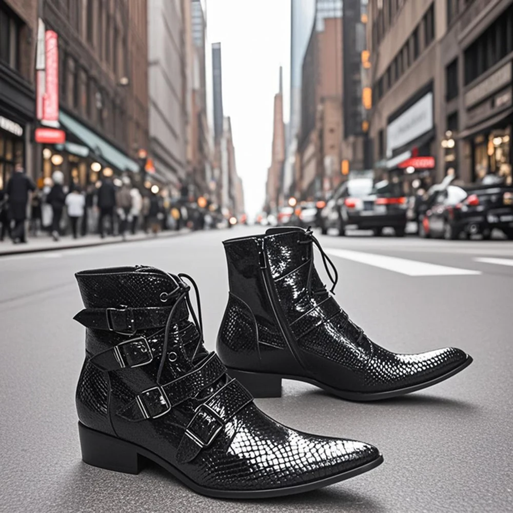 Summer Man Buckle Strap shoes stivali eleganti modello Show shoes banchetto Party stivali personalizzati stivali da sposa in pelle di mucca