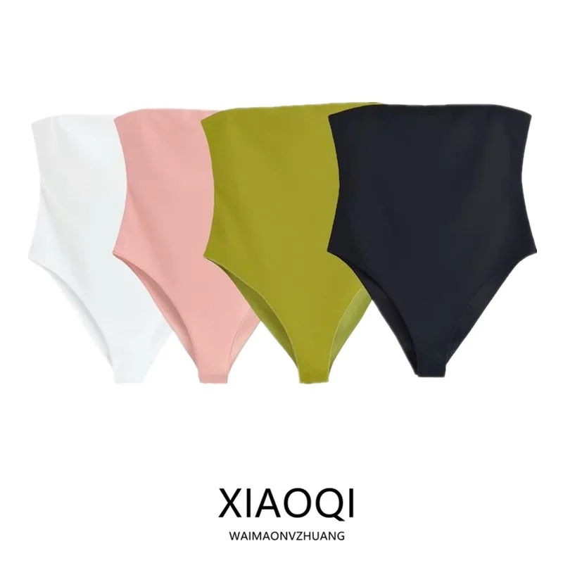 

Elastic Wrap Chest One-Piece Women's Summer New Design Versatile Strapl Bodysuit Comfortable Polyester Fabric orts