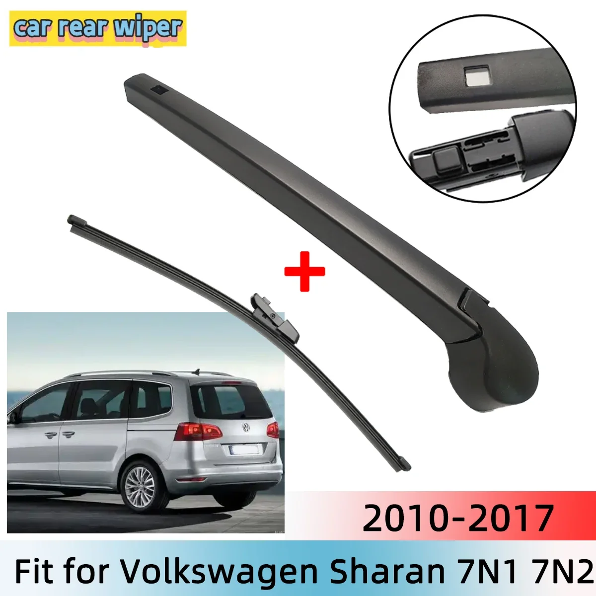 Rear Wiper Blade & Arm Set Kit For Volkswagen Sharan 7N1 7N2 2010--2023 Windshield Windscreen Rear Window