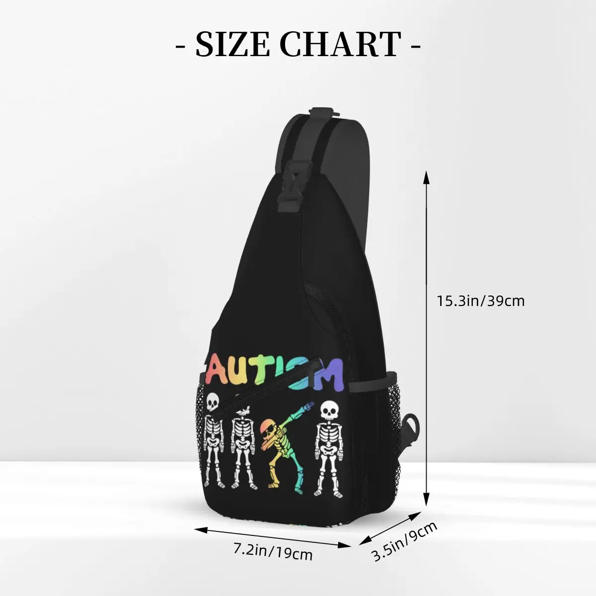 Epische Autisme Skeletten Crossbody Sling Bags Mannen Vrouwen Borsttas Schouder Rugzak Dagrugzak Voor Reizen Wandelen Fietspakket