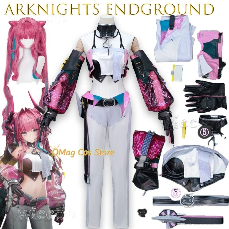 Fantasia Adulto Yvonne Arknights: Traje Cosplay Endgame Anime para Festas e Eventos, Fantasia de Personagem Feminina Tática Cyberpunk