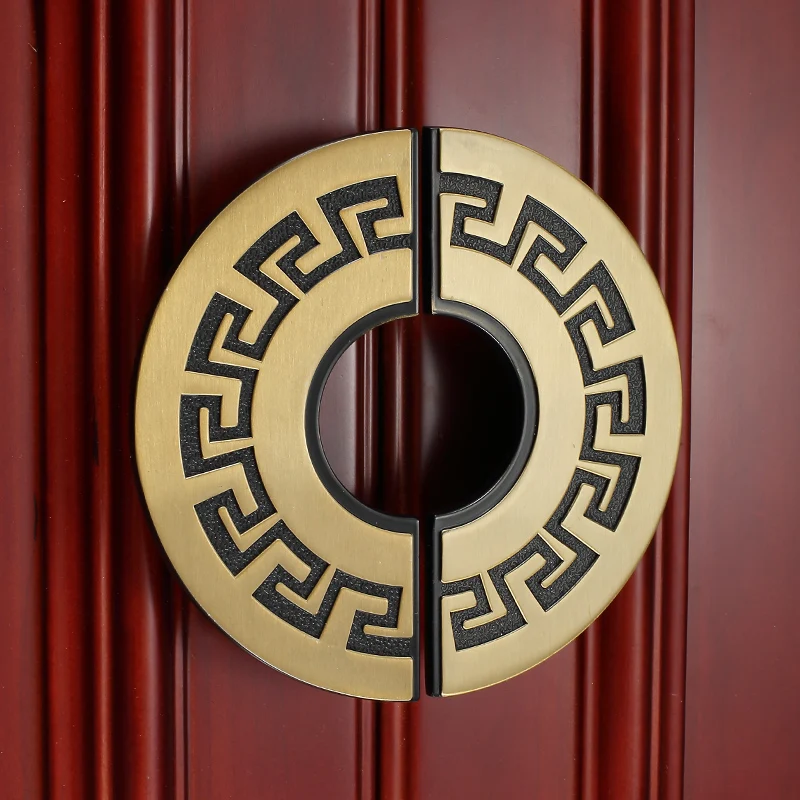 Round Chinese style wardrobe door handle drawer cupboard door handle bathroom cabinet Chinese antique copper handle