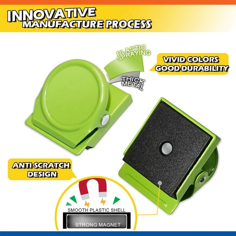 Klip Magnet 9 Pak, Magnet klip magnetik untuk kulkas papan tulis kelas, berbagai warna mudah dipasang mudah digunakan