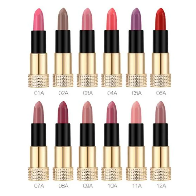 O.TWO.O 12 Colors Lipstick Matte Cosmetic Waterproof Long Lasting Pigment Velvet Sexy Lip Nude Matte Lipstick Lip Kits Batom