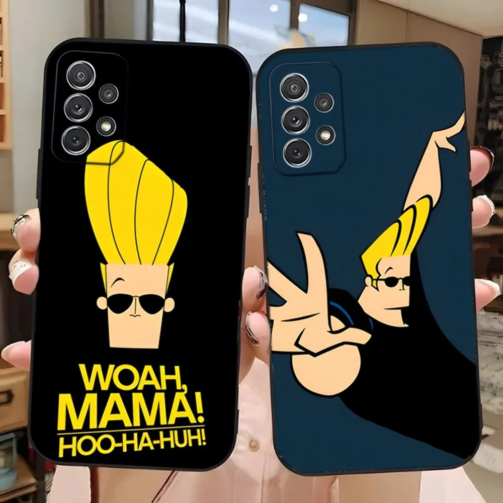 Cartoon J-Johnny Bravo Phone Case For Samsung Galaxy A13,A21s,A22,A31,A32,A52,A53,A71,A80,A91 Soft Black Phone Cover