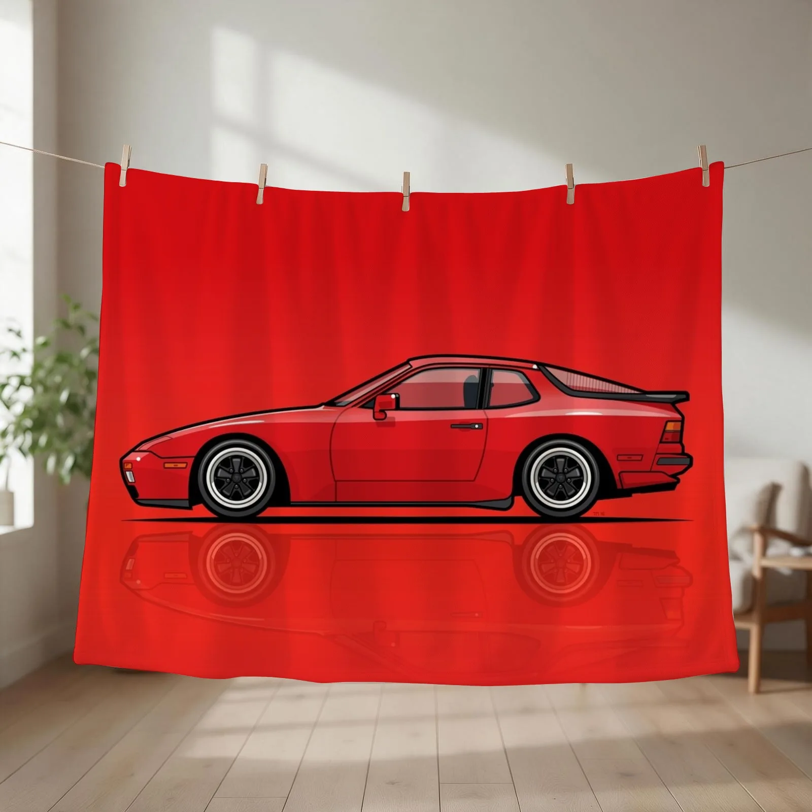 India Red 1986 P 944 951 Turbo (US spec) Throw Blanket For Sofa Thin Bed Fashionable blankets and throws Vintage Blankets