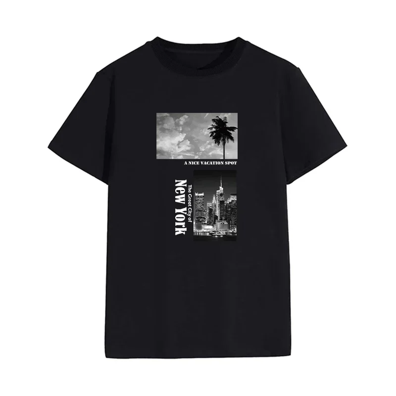 'A Nice Vacation Spot The Great City Of New York' Tee  cotton T-Shirts Tops,Regular and Oversize T Shirts graphic t shirts