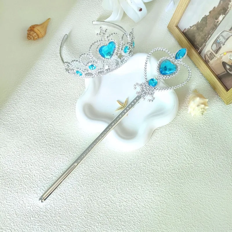Kids Princess Dress up Accessories Magic Wand Tiaras and Crowns for Little Girls Princess Party Supplies Hairbands Gifts Toys