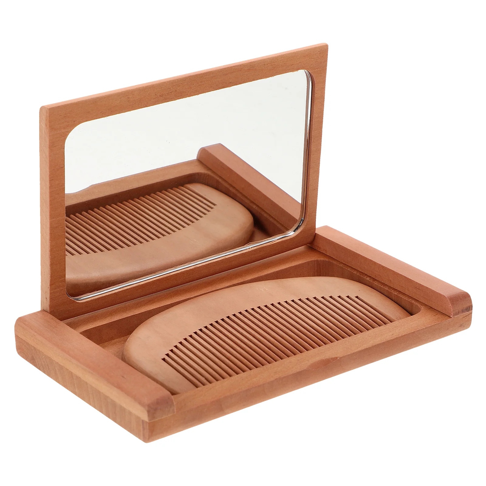 Houten opvouwbare spiegel H Compact Pocket Mini make-upspiegels Opvouwbaar houten frame Vintage make-up Duidelijkheid Vakmanschap Klein