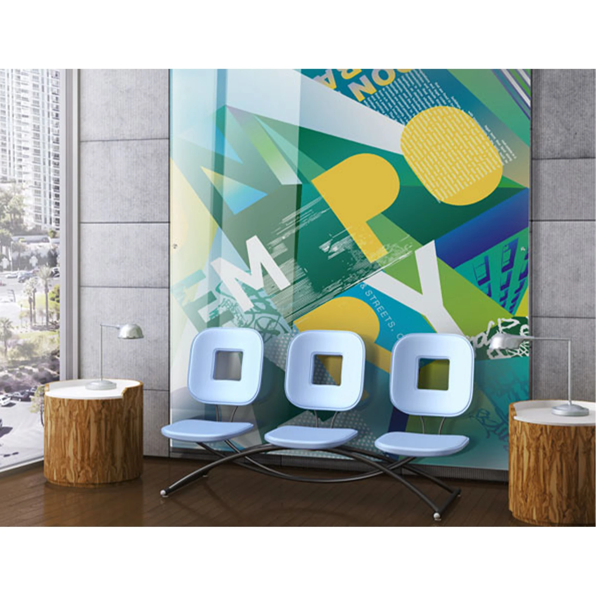 Wall Art Decorative Glass Background Wall Digital Screen Printing Safety Tempered Glass Modern Style