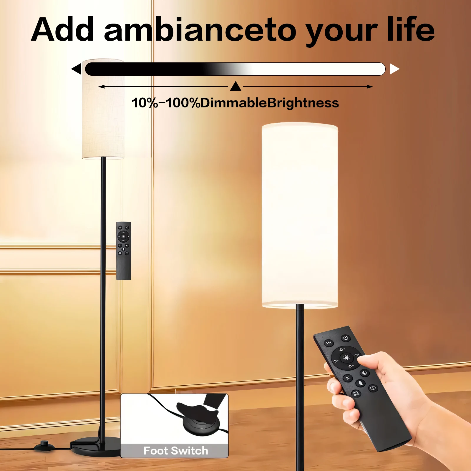 مصباح أرضي بظل قماشي، 9 واط 80 - مراجعة Home Cinema Glasses وسعره