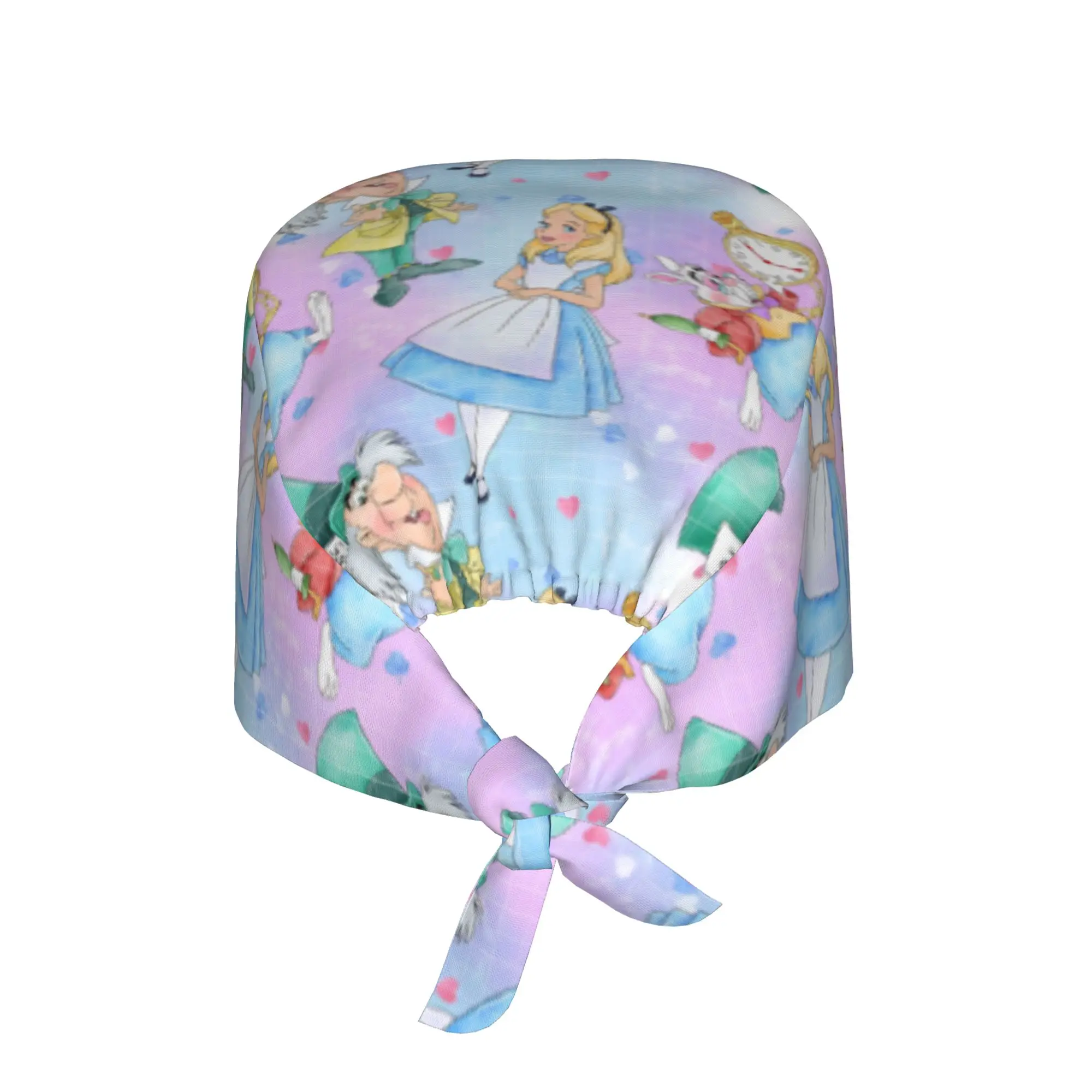 Custom Alices Anime Wonderlandes Scrubs Cap Surgical Hats Women Men Cartoon Operating Room Cap Operator Hats Lab Works Hat