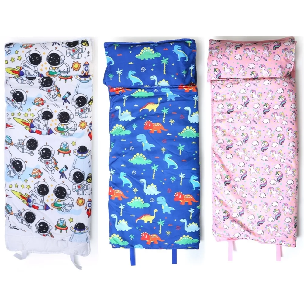 

Cartoon Printing Kids Sleeping Bag foldable Nap Mat Rolled Napping Mats For Kindergarten Daycare