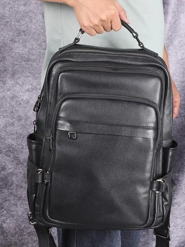 

Большая мужская сумка из мягкой кожи Capaci TEMPERATURE, повседневная дорожная дорожная сумка в стиле ретро, двойная сумка на плечо для 4-дюймового ноутбука