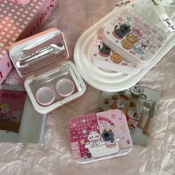 Cute Cartoon Contact Lens Box Portable Contact Lens Case For Girls Beauty Pupil Storage Container Travel Set