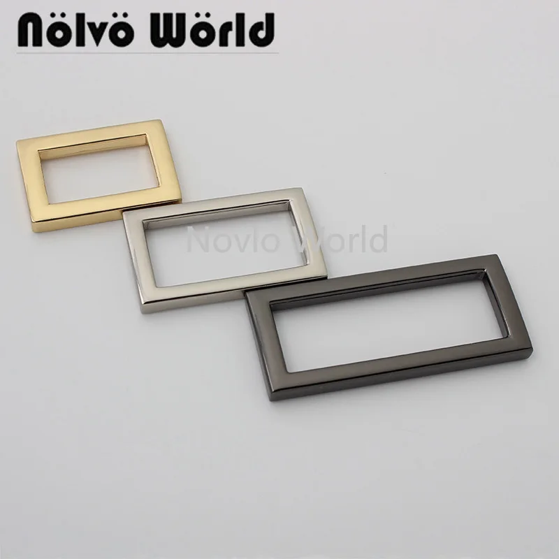 10-50pcs 6 colors 5 size 12-19-26-32-38mm inner size rectangle buckles for backpack suitcase strap adjust purse hardware