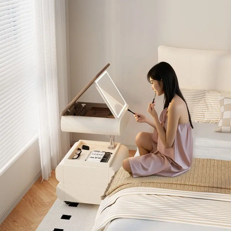 

Movable lift bedside computer table intelligent rotating dresser home