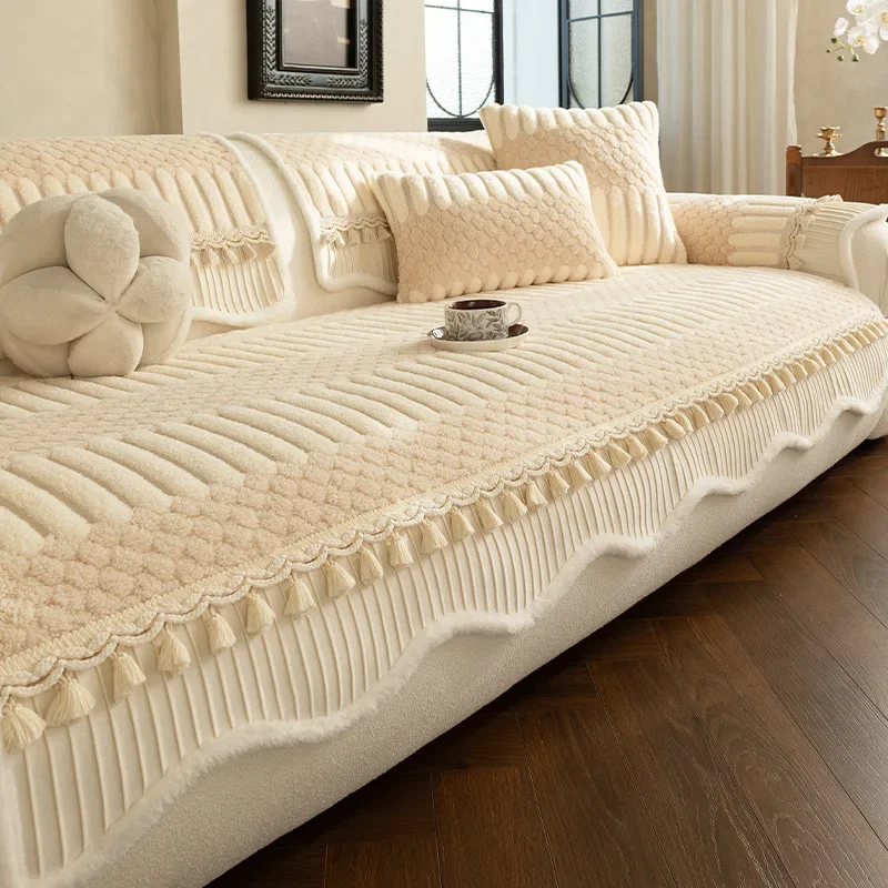 Furniture Cover Thickened Sofa Pads Widened Edge Design Sofa Towels with Short Plush Soft and Comfortable Car Cover Blanket 1pcs