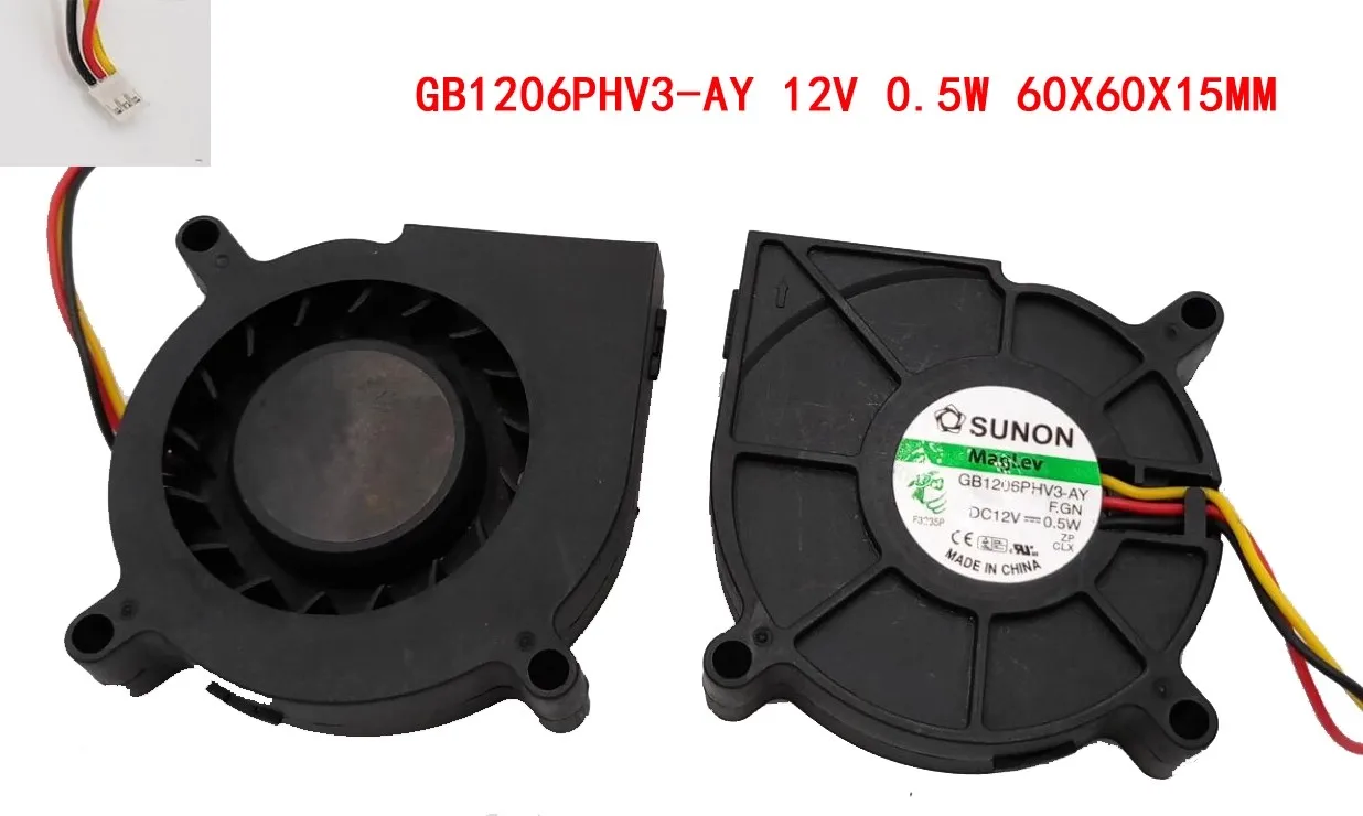 3PCS DC Centrifugal Cooler Fan 60mm 12 V for GB1206PHV3-AY 12V 0.5W 6CM 6015 For Computer 3d printer part 2022 high quality