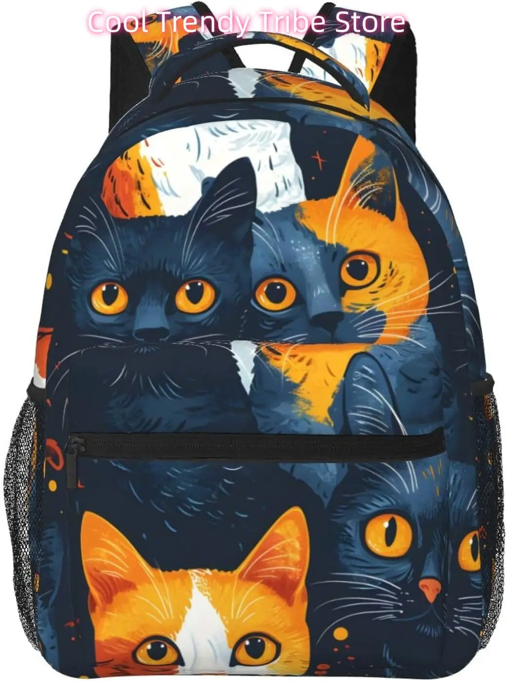 

laptop bag back to school Cartoon Funny Cats Lightweight Laptop Backpack Lightweight Multipurpose Travel Casual Daypack Unisex C